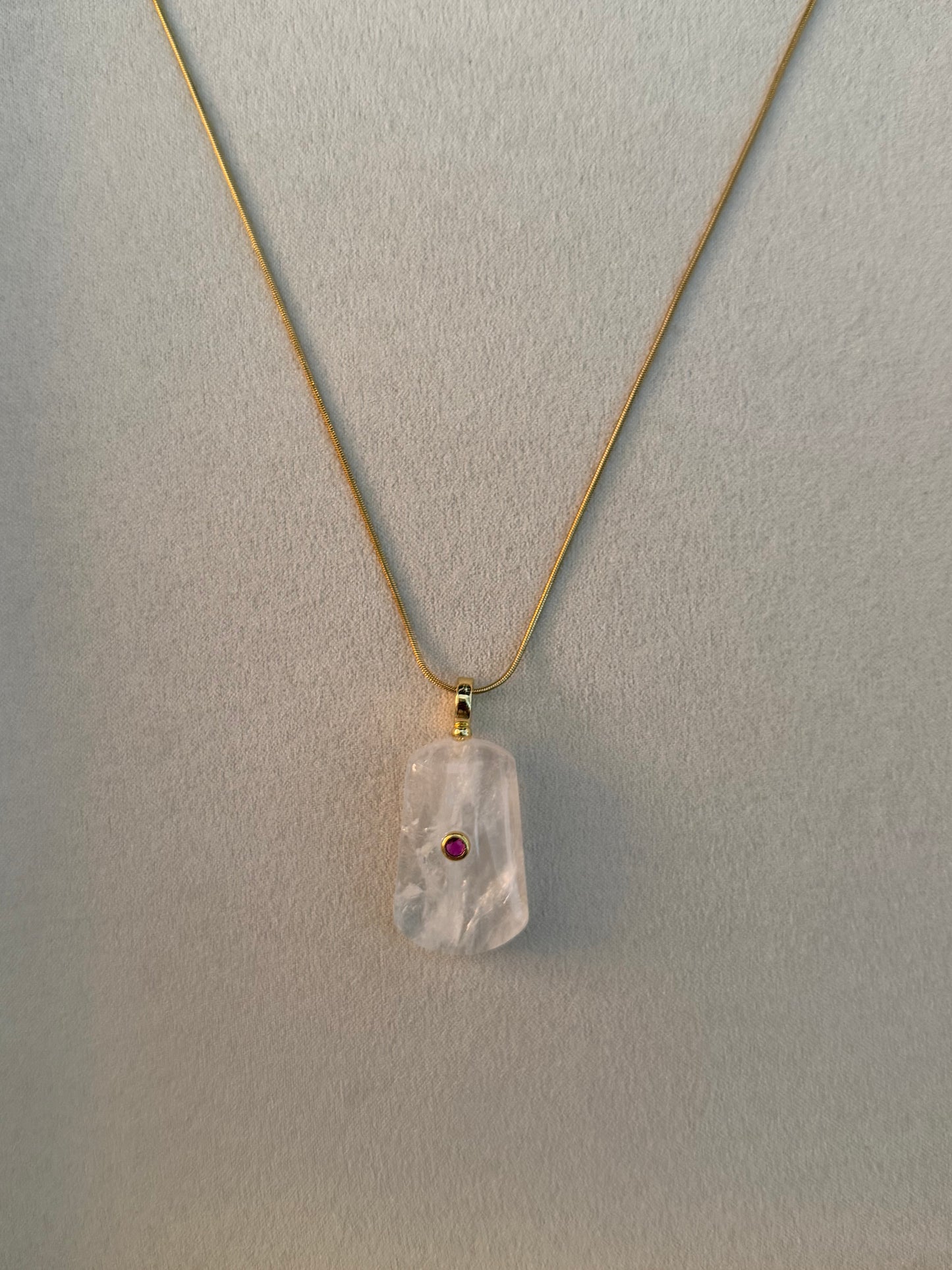 Natural White Gemstone CZ Necklace