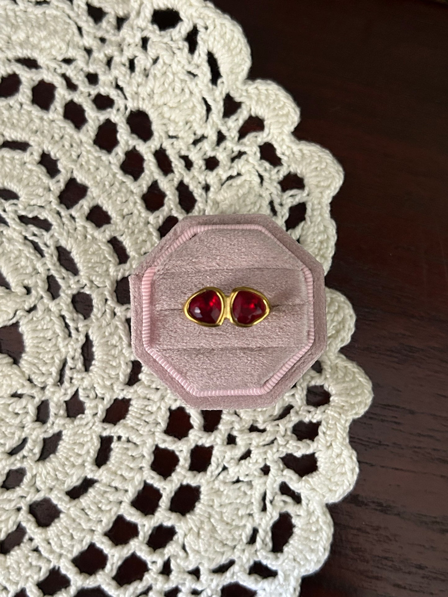 Scarlet Affair Stainless Steel Zircon Ring