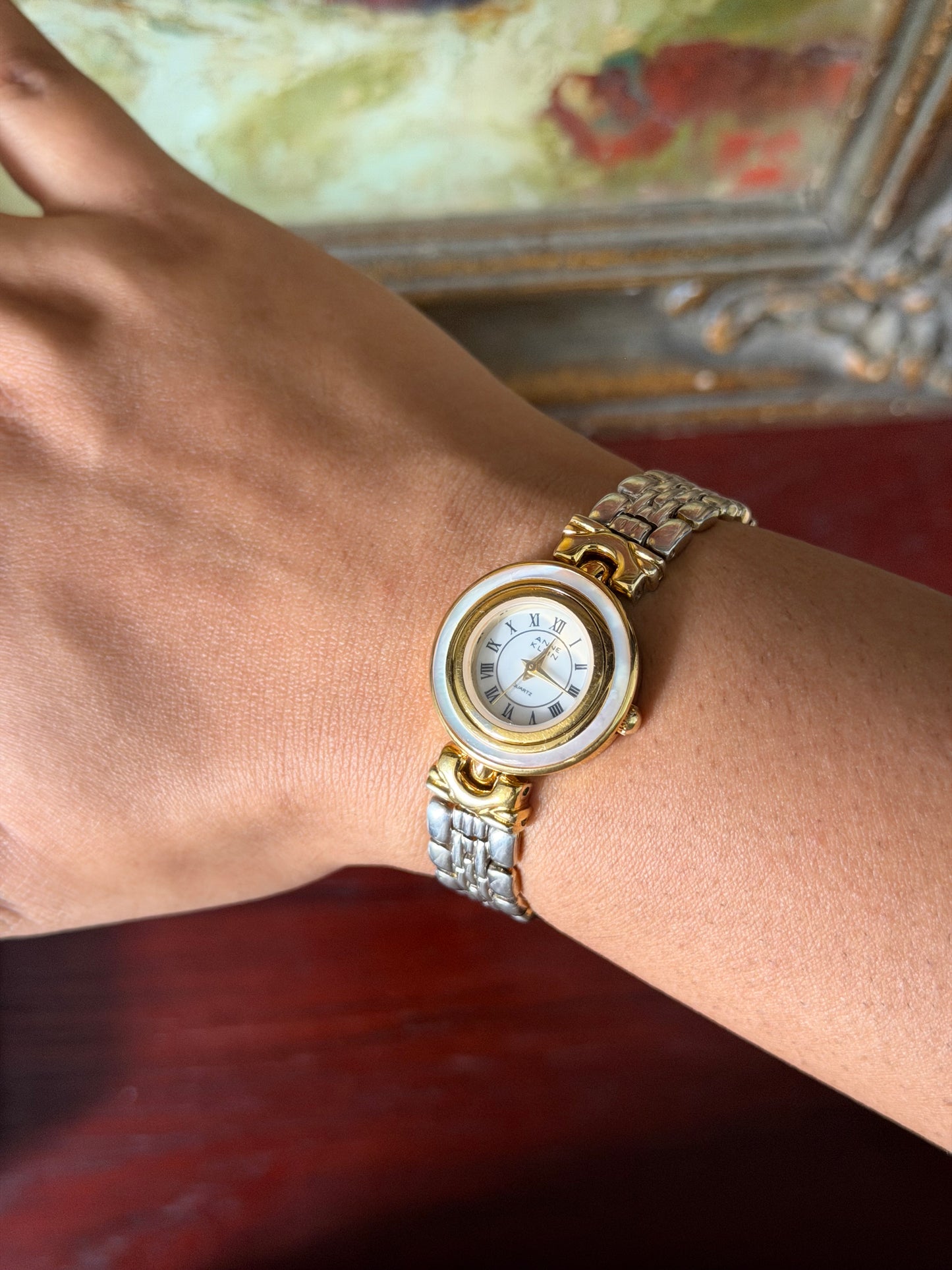 Vintage Anne Klein Reversible Interchangeable-Bezel Watch