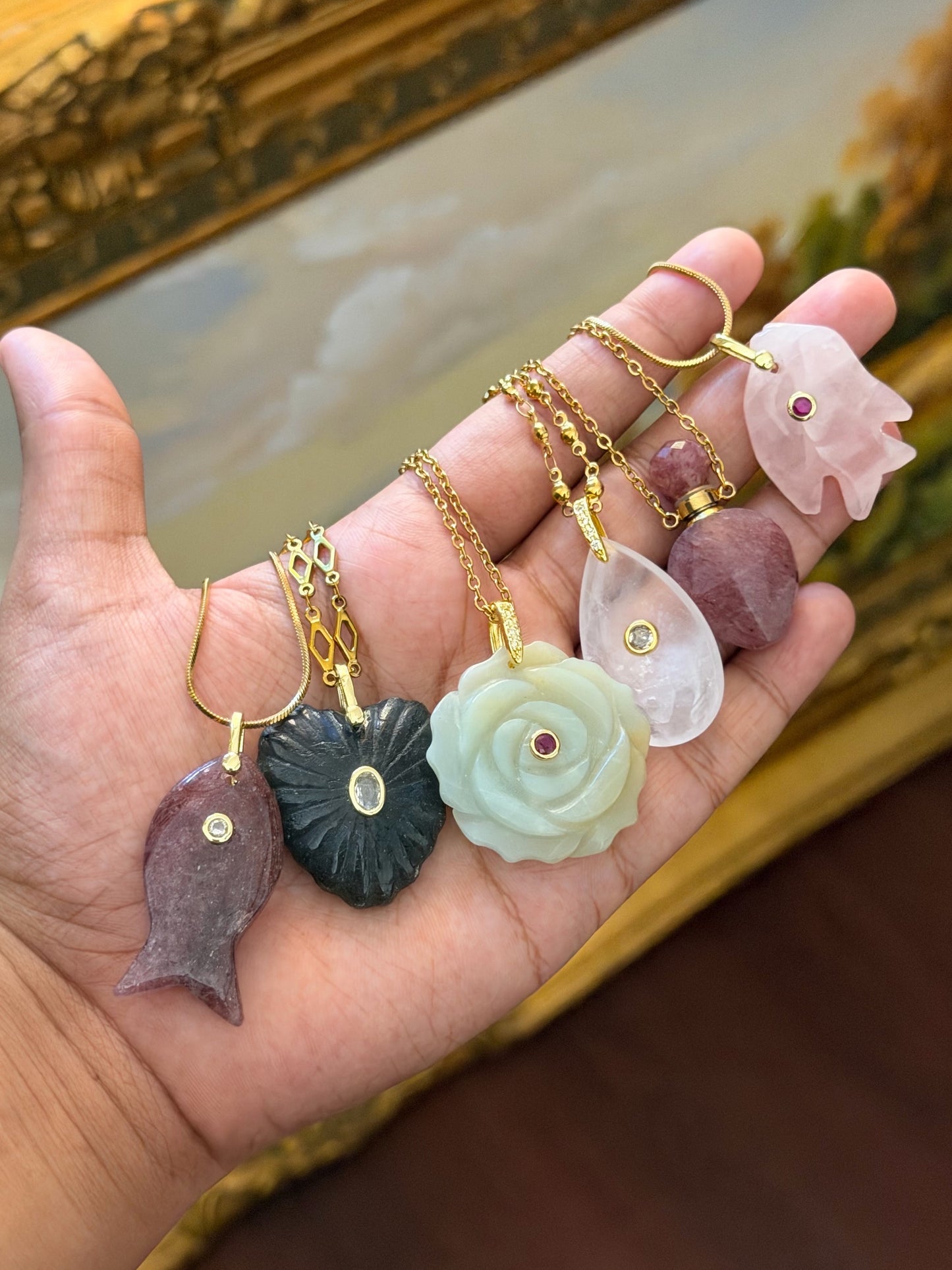 Mina Rose Quartz Necklace