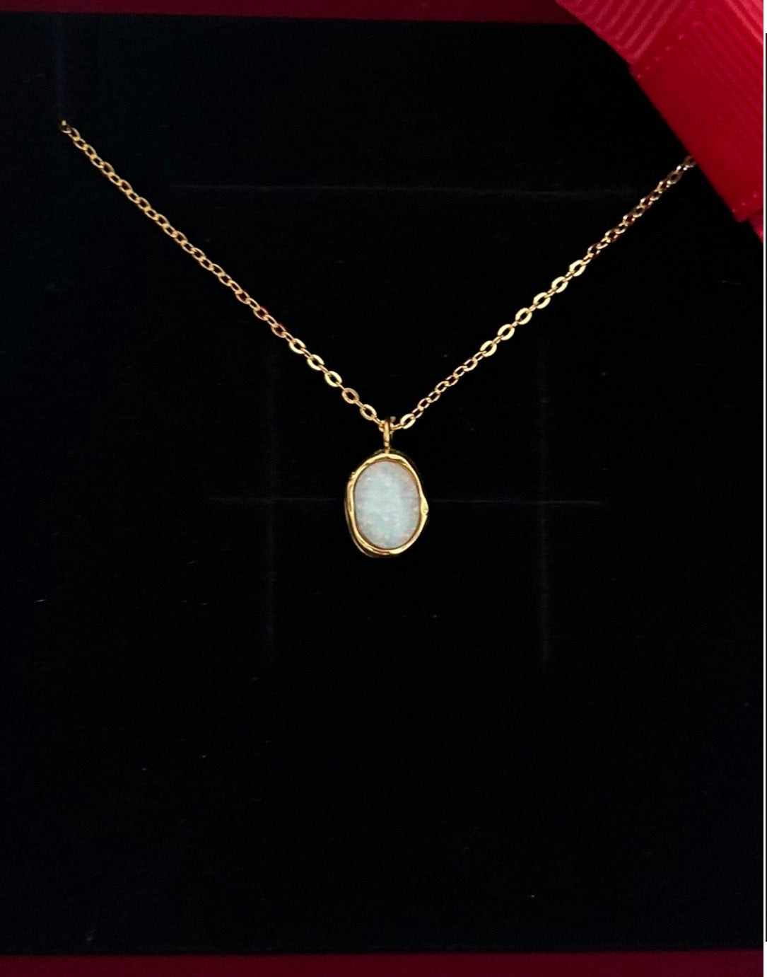 Dainty Opal Stainless Steel Necklace