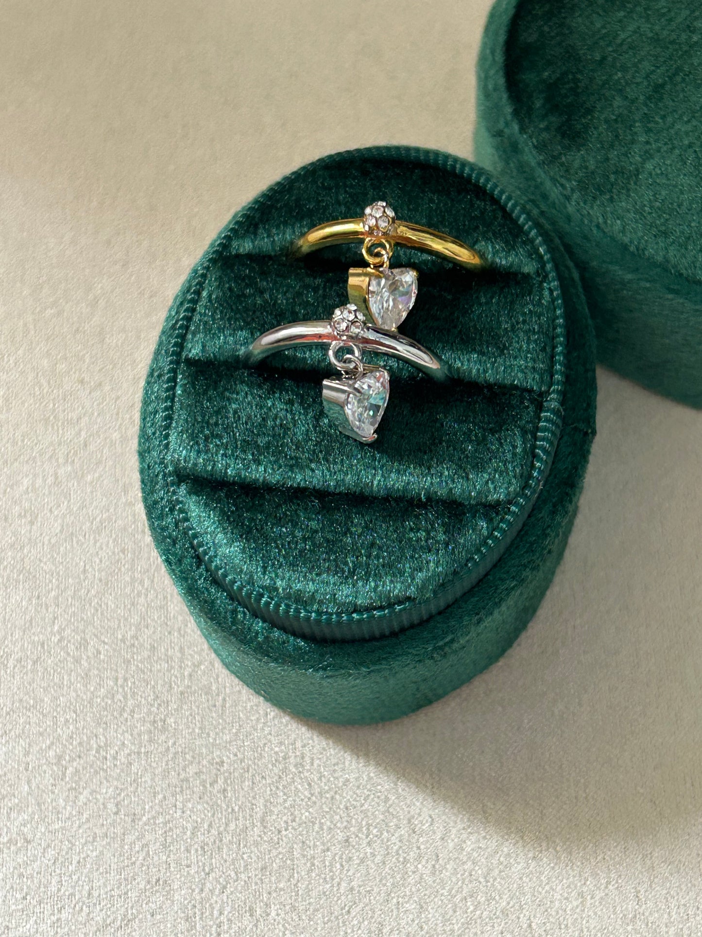 Amour Heart Charm Ring (Gold & Silver Sold Separately)