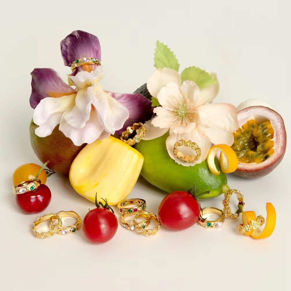 Confetti Gem Stainless Steel Ring
