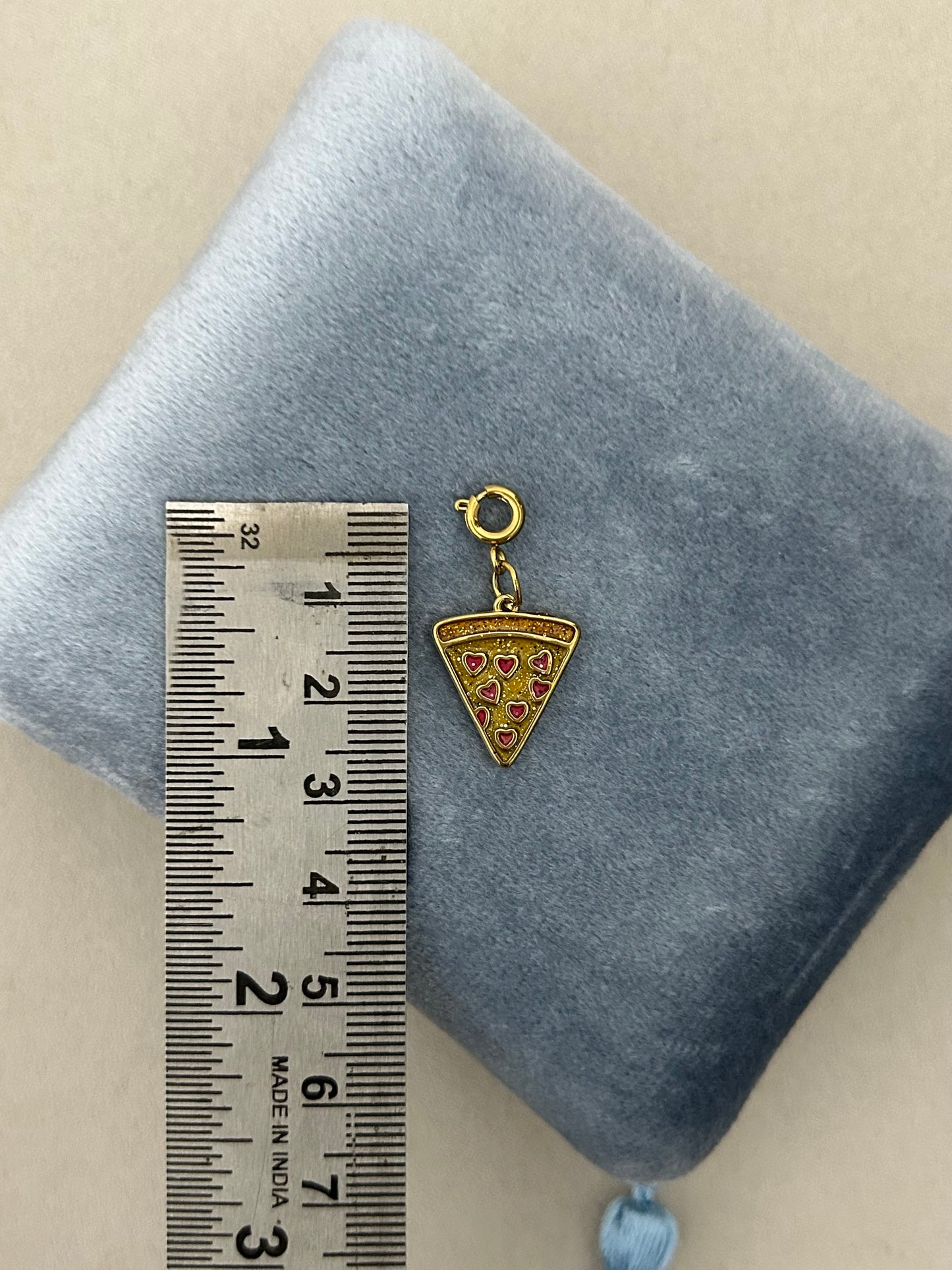 Pizza Slice Enamel Charm With Spring Ring Clasp