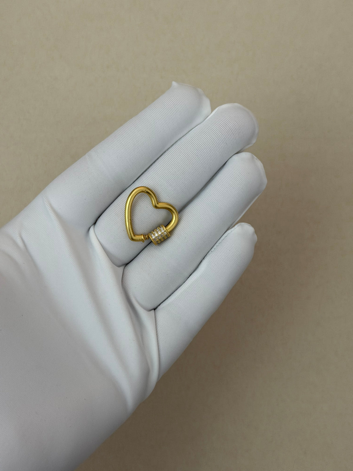Matte Gold Heart Carabiner