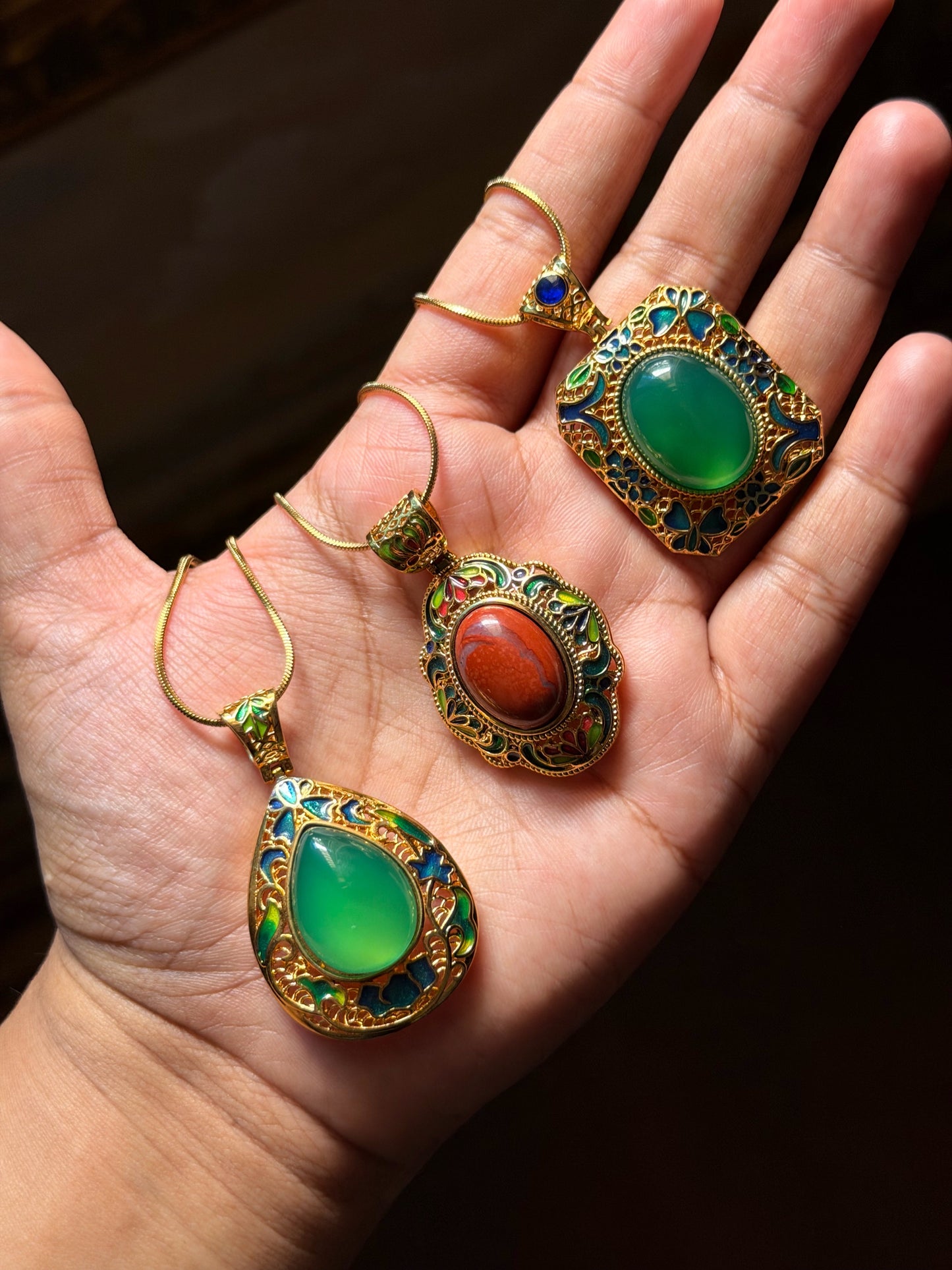 Sienna Red Jasper Pendant Necklace