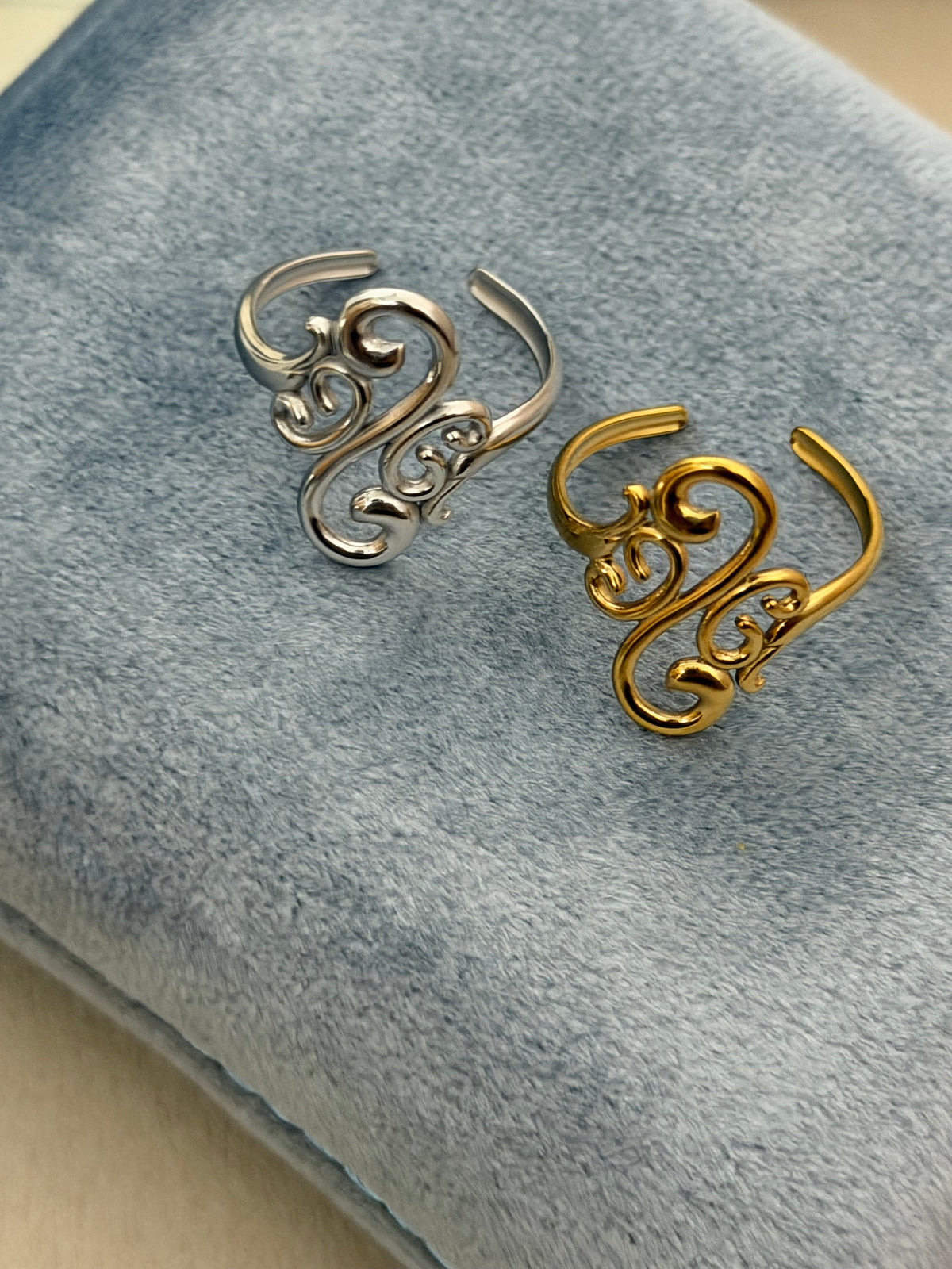 Vine Curve 304 Stainless Steel Cuff Ring