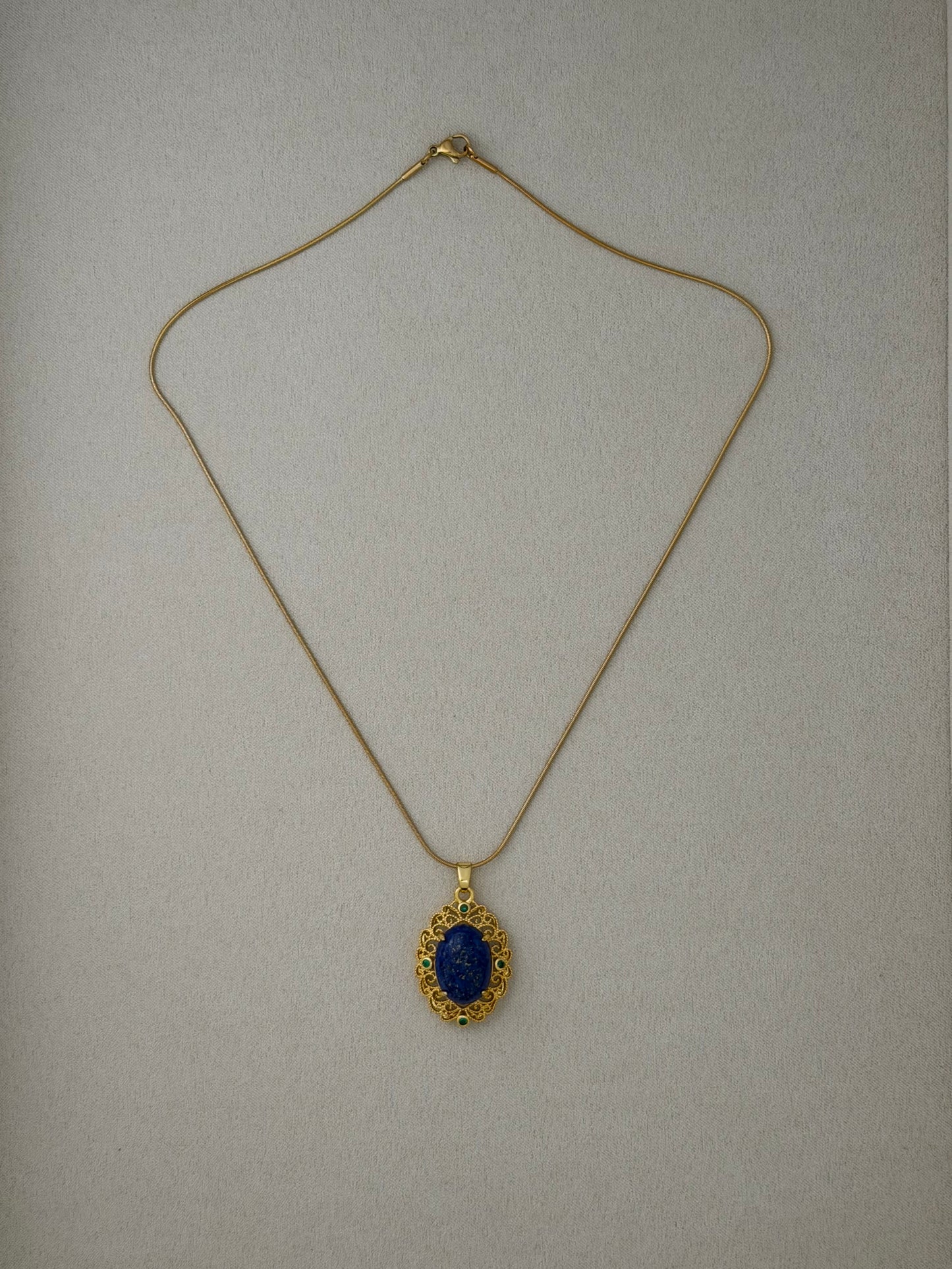 Aurelia Lapis Medallion Necklace
