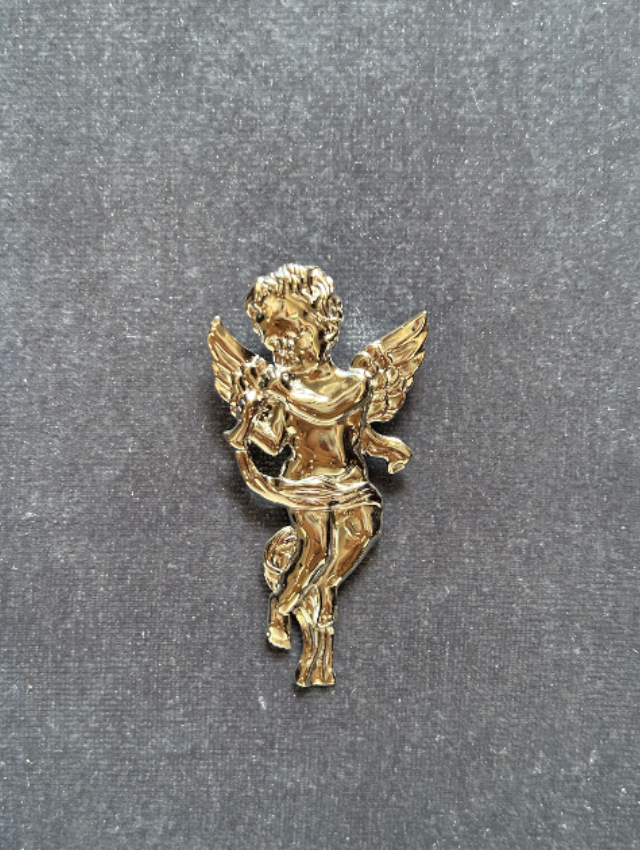 Cherub Trumpet Stainless Steel Brooch