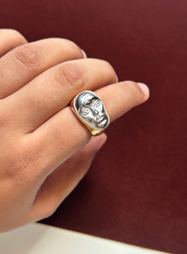 Obscura Face Stainless Steel Ring