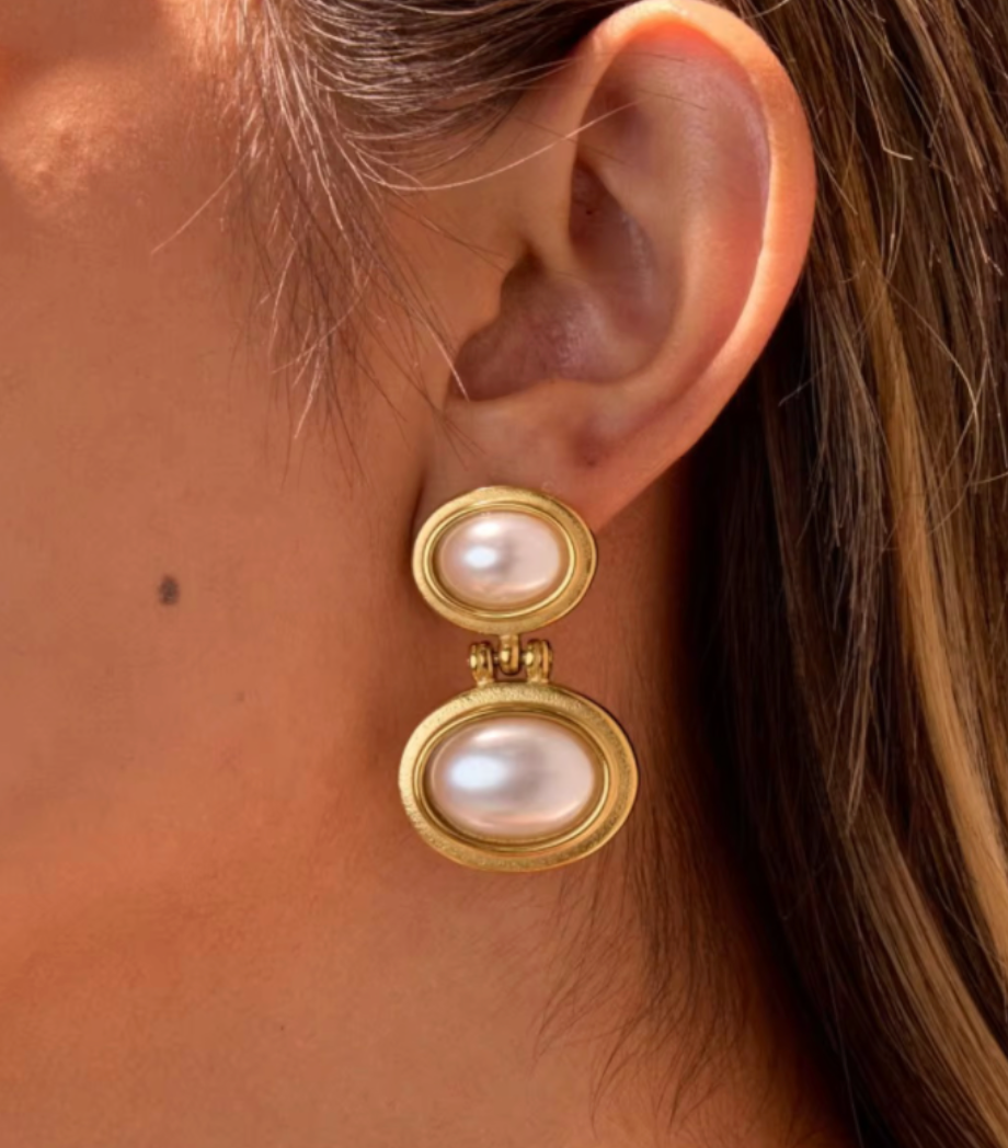 Oval Drop Earrings