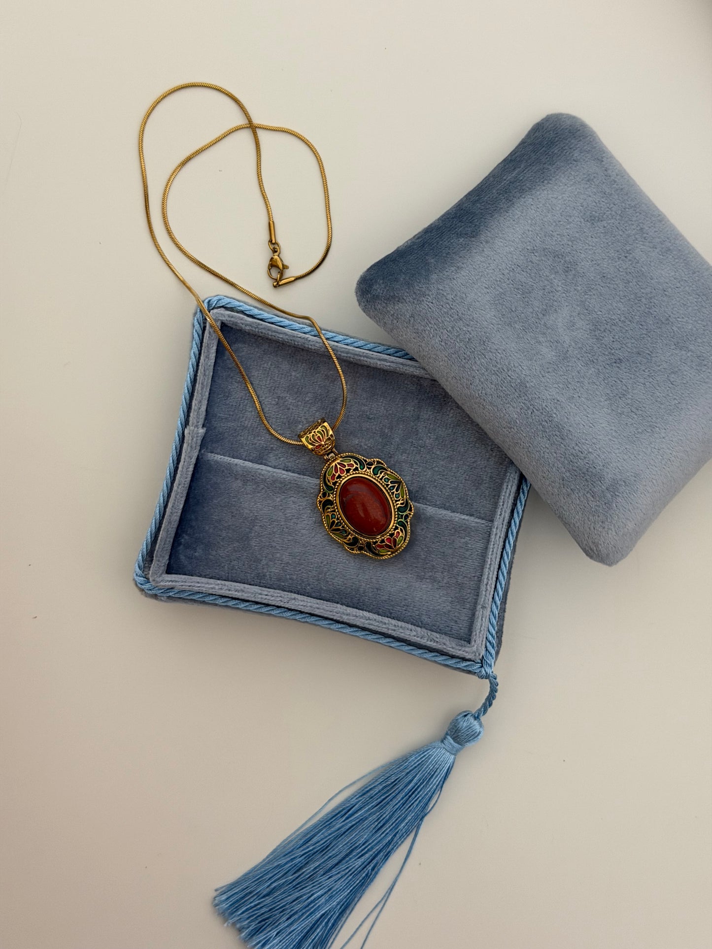 Sienna Red Jasper Pendant Necklace