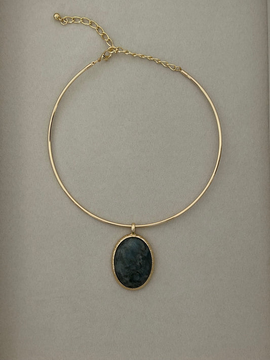Labradorite Oval Choker Necklace