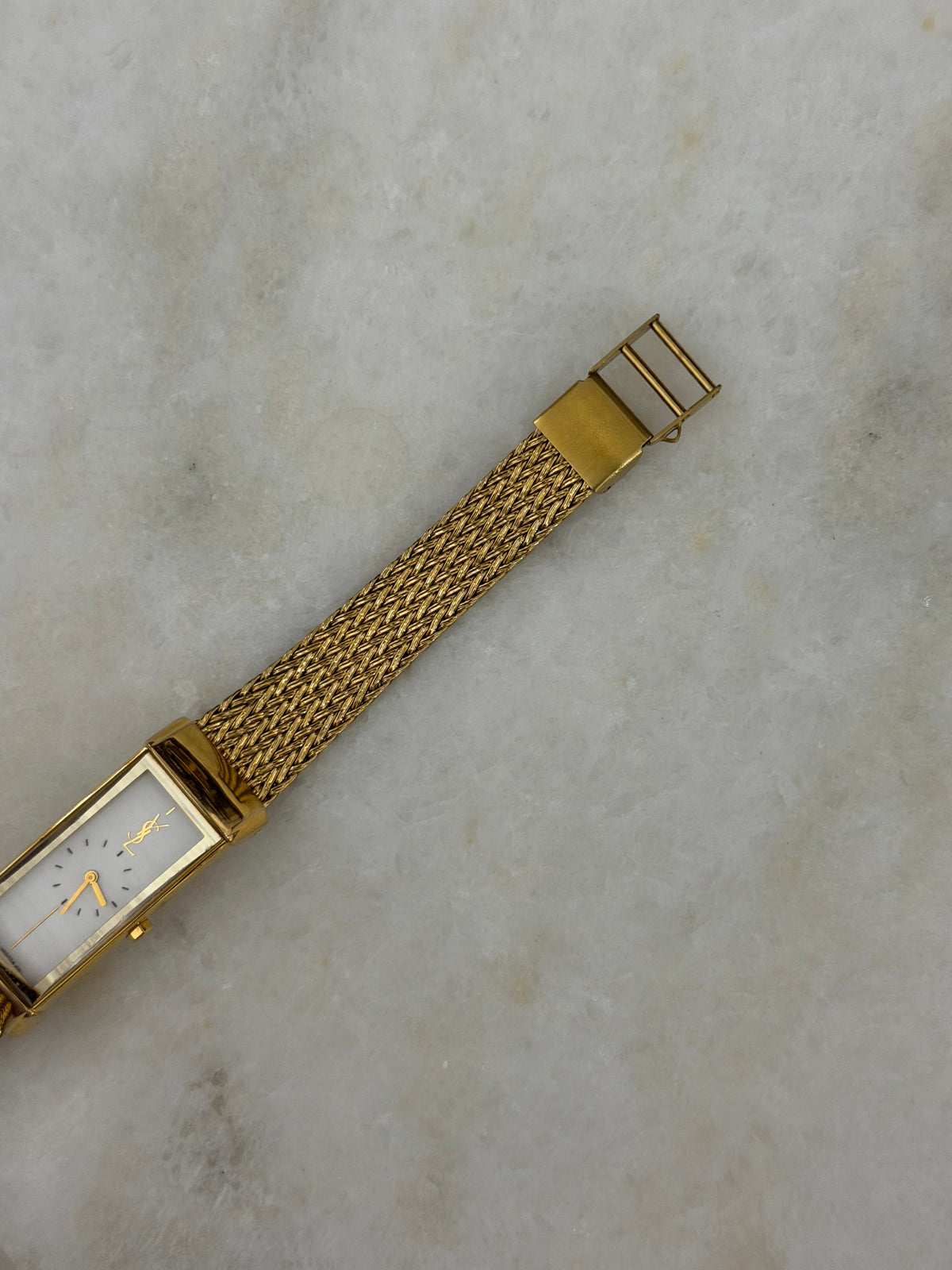 Vintage Yves Saint Laurent Rectangular Woven Mesh Ladies Quartz Watch