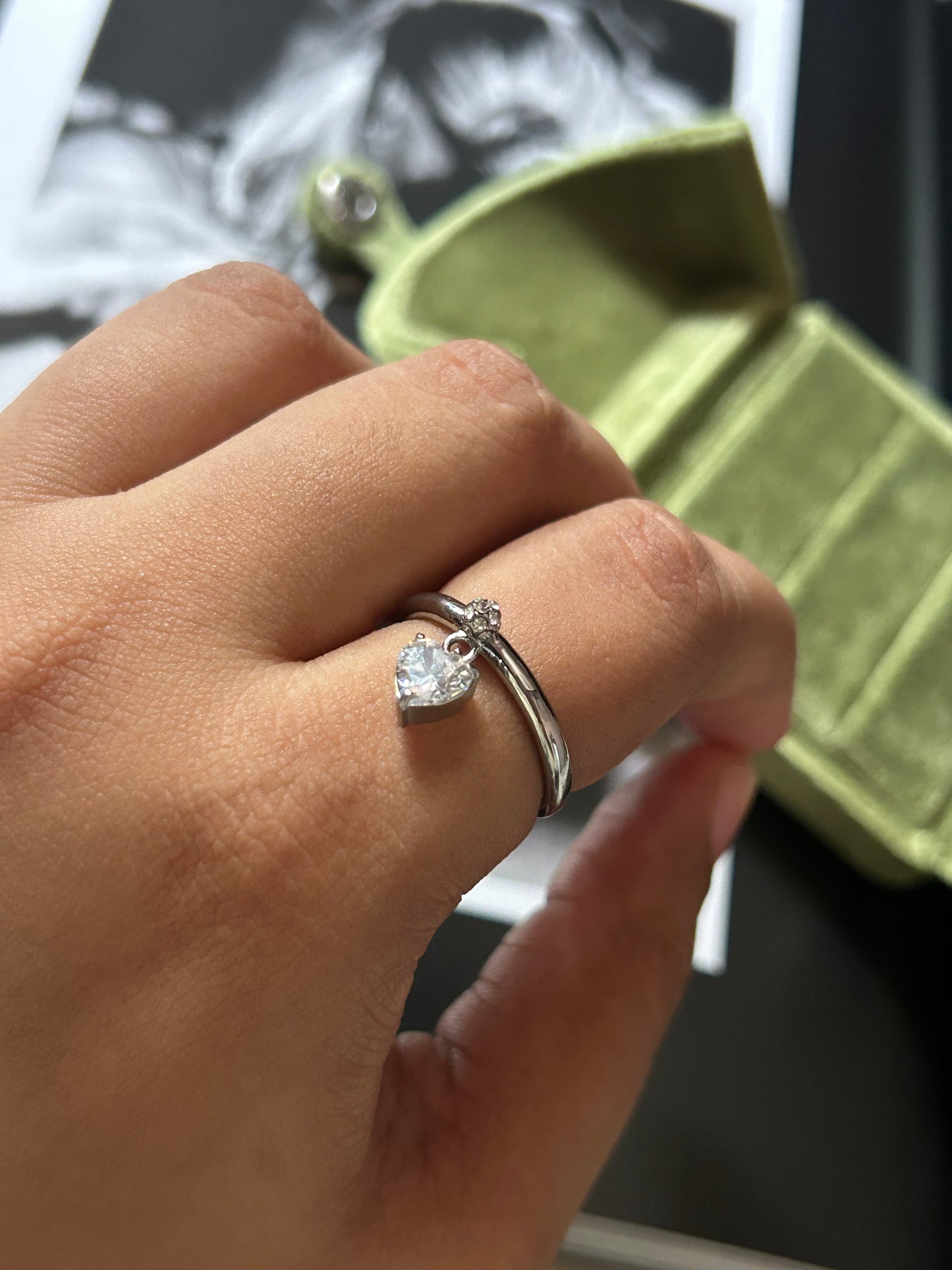 Amour Heart Charm Ring (Gold & Silver Sold Separately)