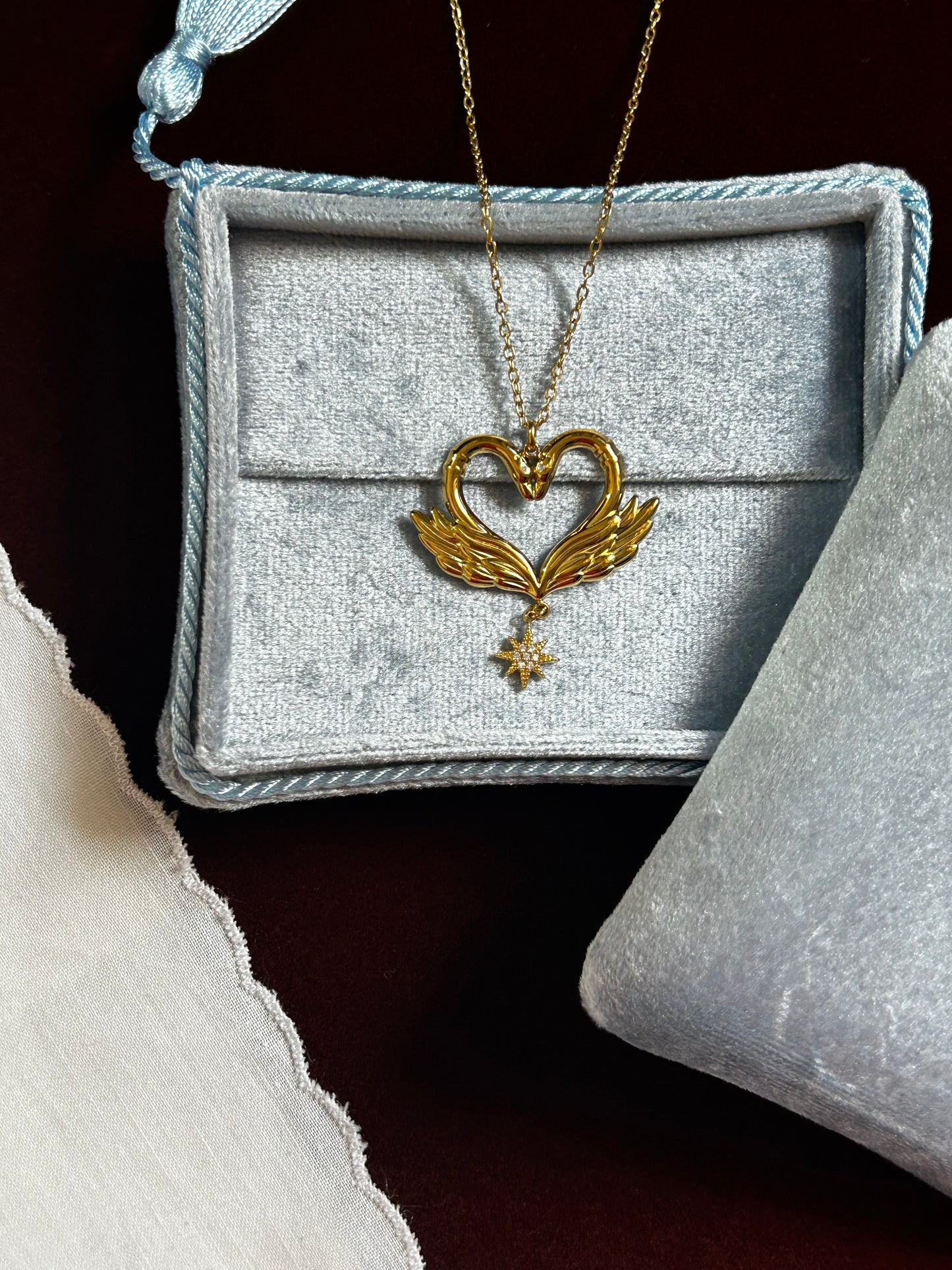 Twin Swan Necklace