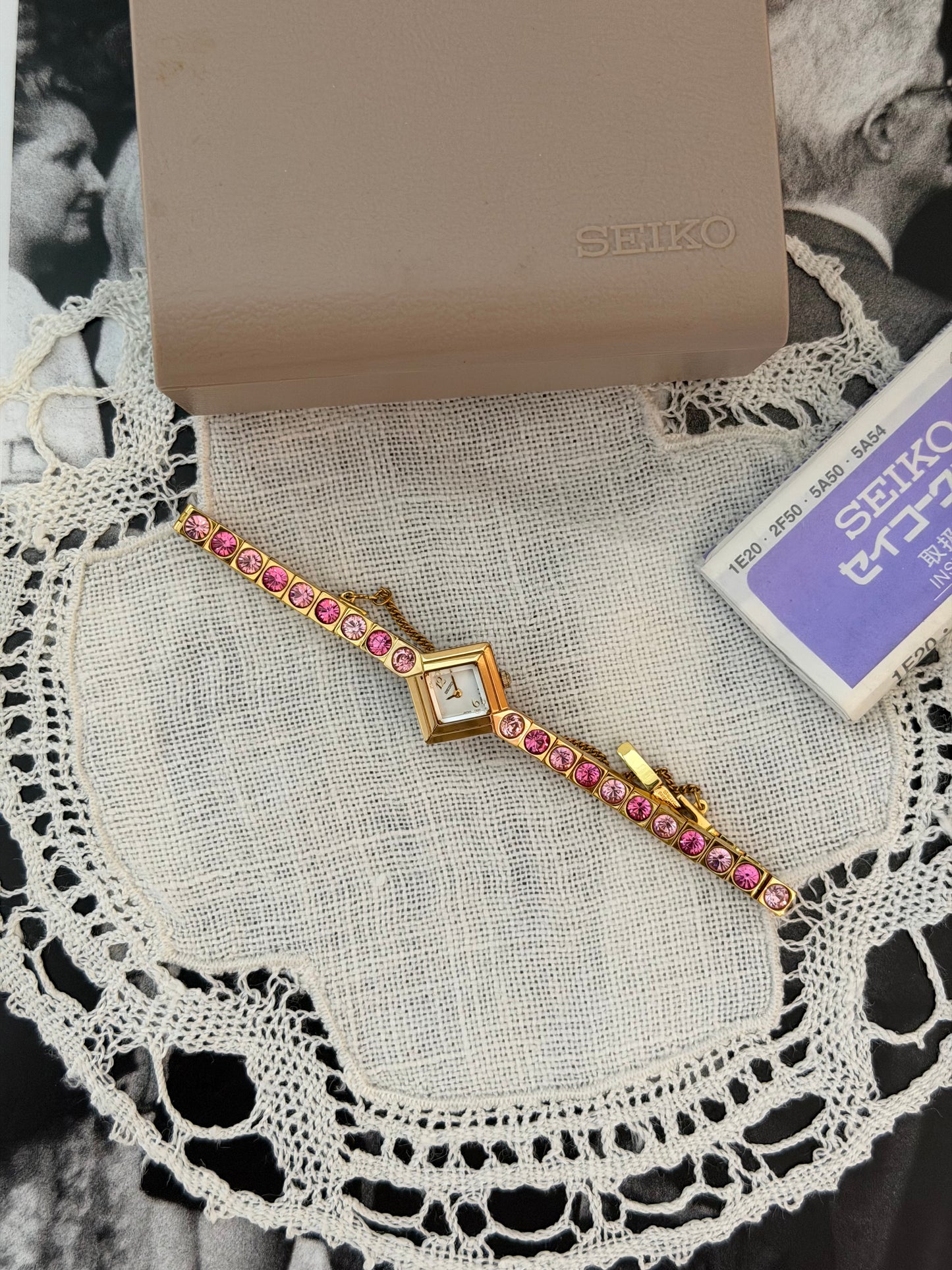 Super Rare Vintage Seiko Karat Swarovski Crystal Watch