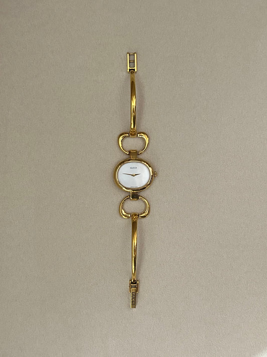 Gucci 1600 Gold Plated Mop Dial Vintage Watch