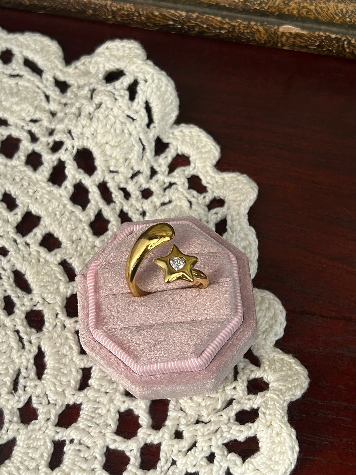 Moonwish Star Stainless Steel Zircon Ring