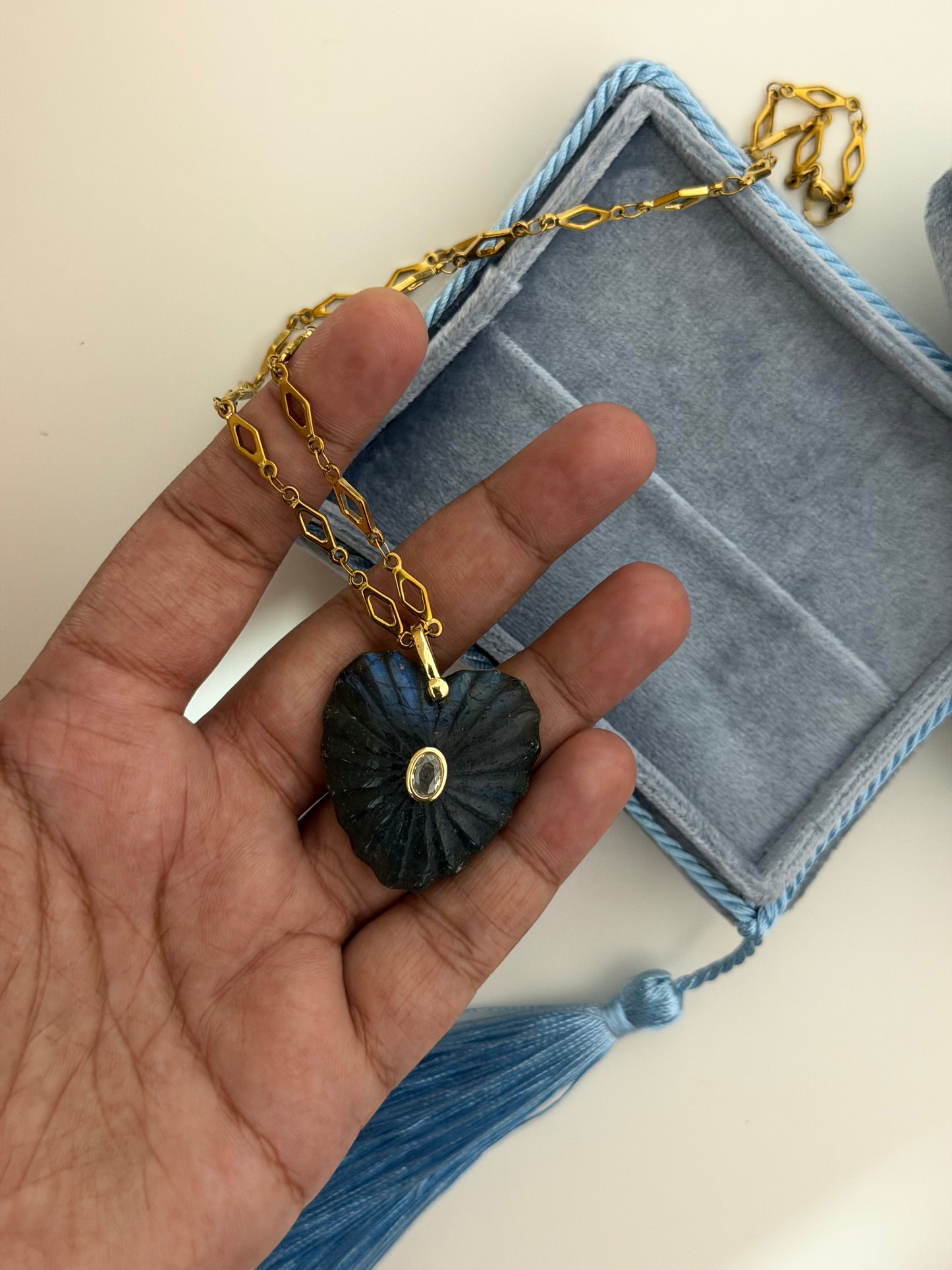 Heart Bloom Labradorite Necklace