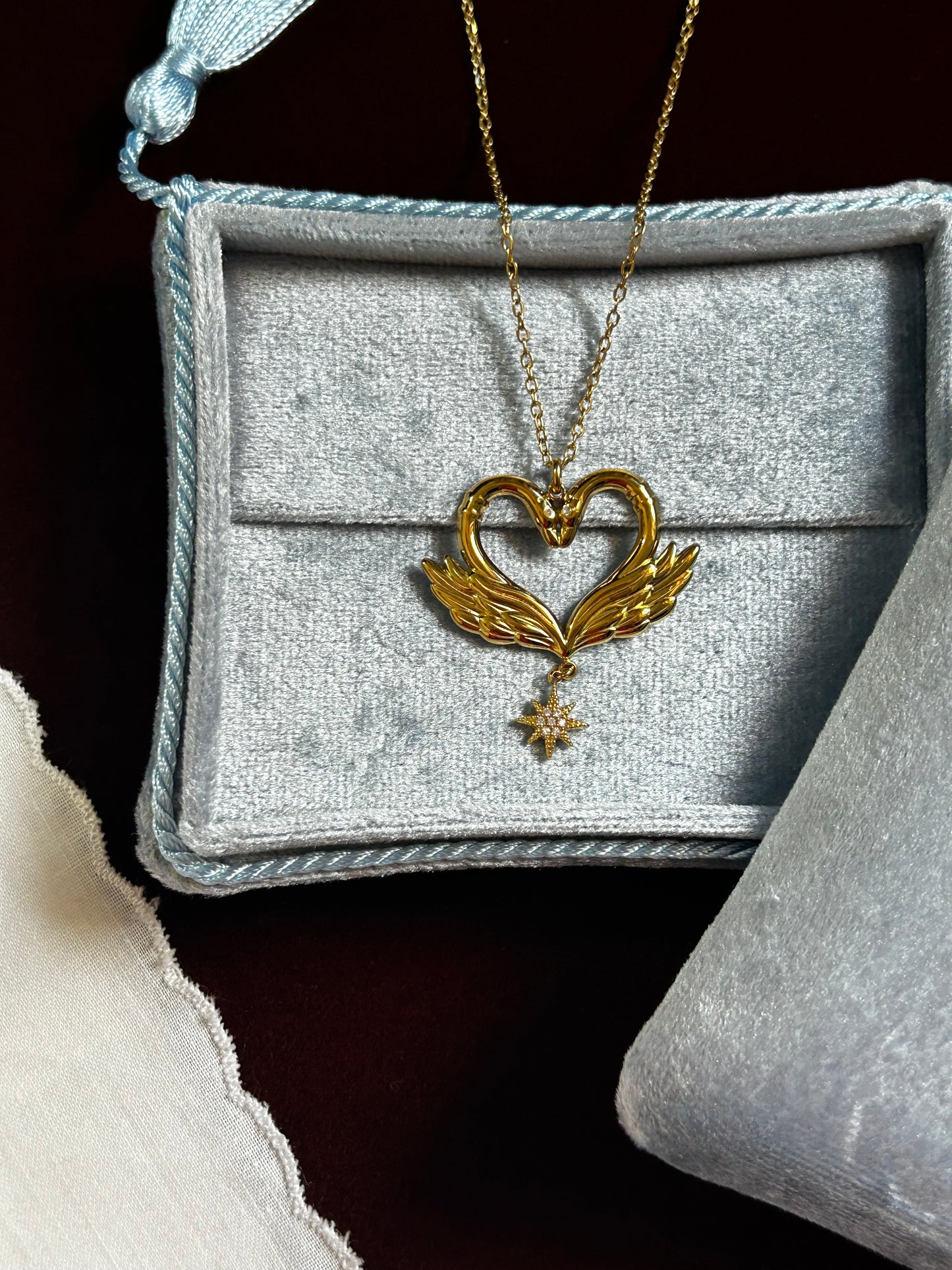 Twin Swan Necklace