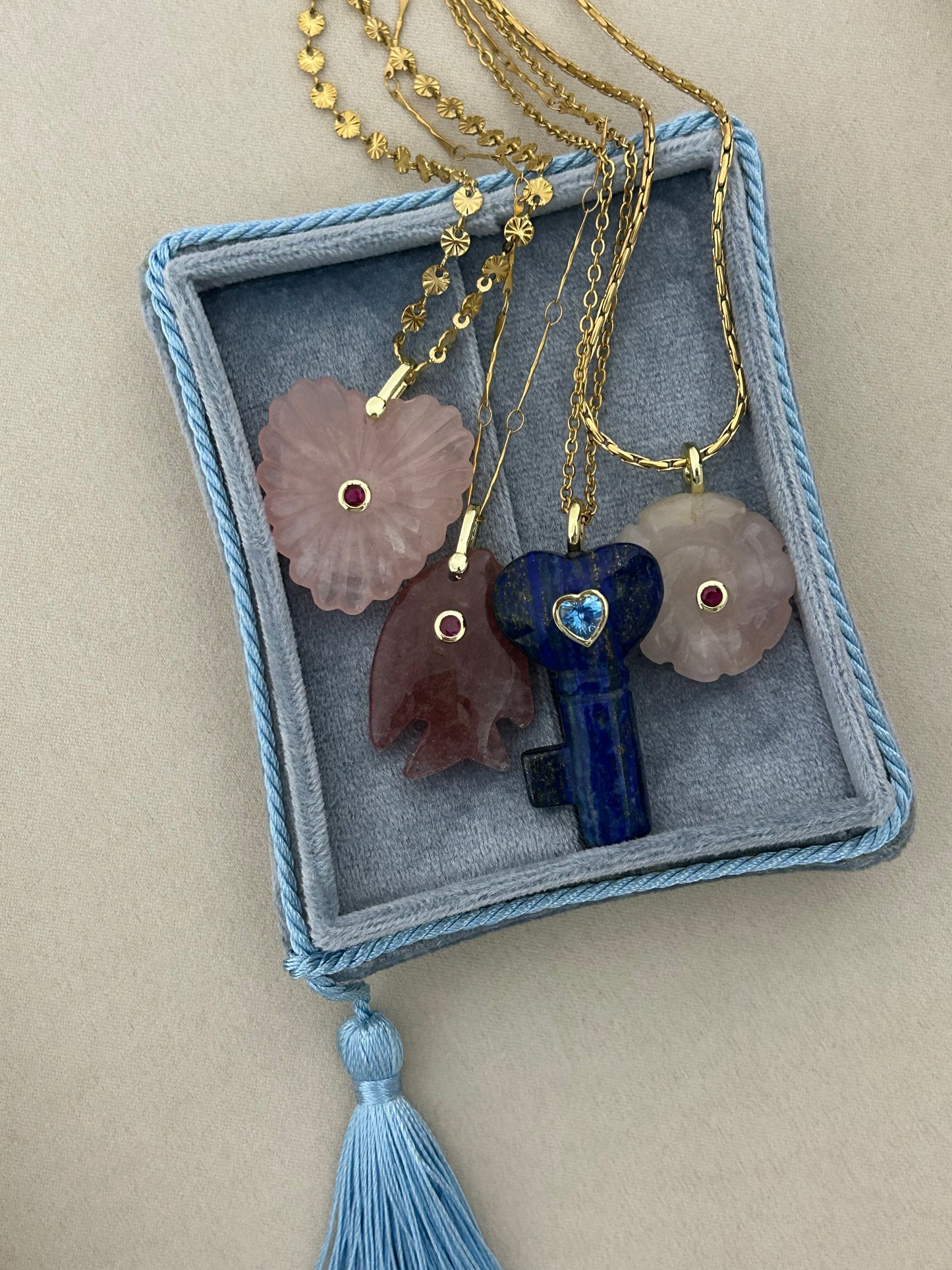 Strawberry Quartz Fish Necklace