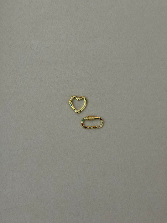 Set of Two Heart & Oval Spring Gate- Carabiner