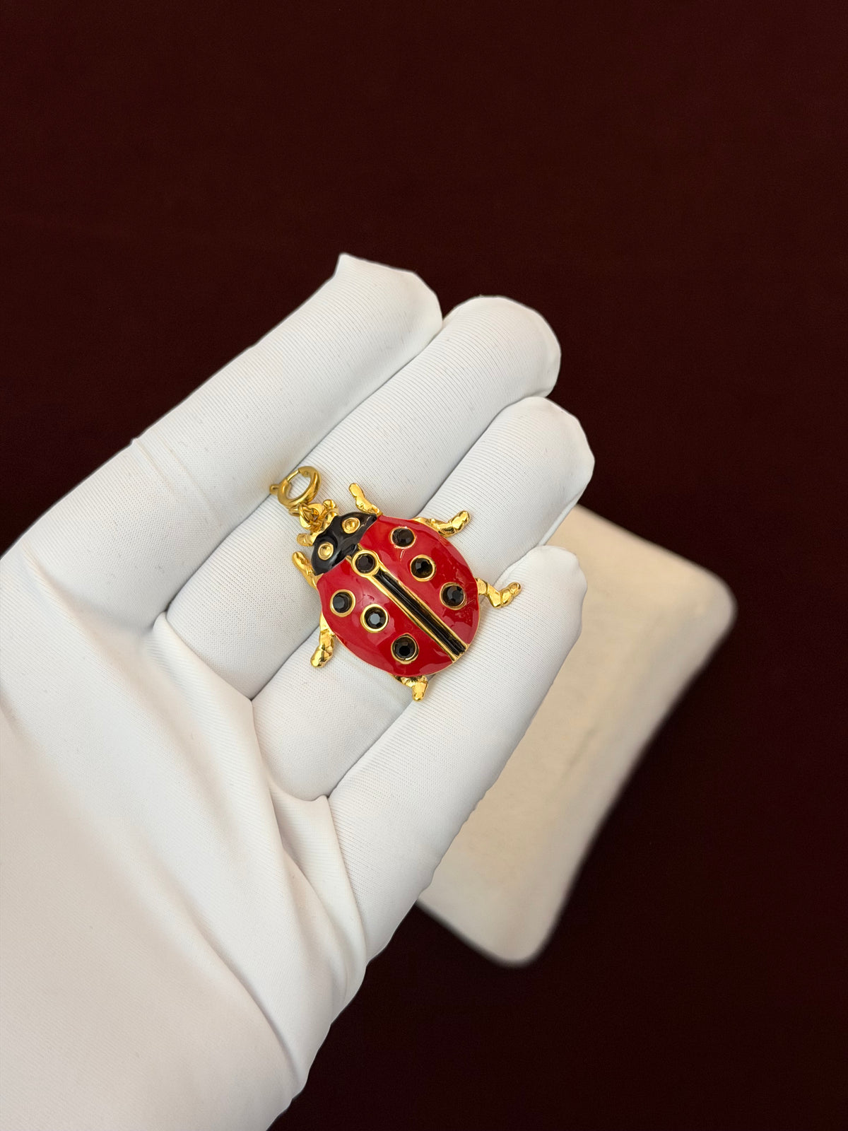 Ladybug Charm With Spring Ring - Large