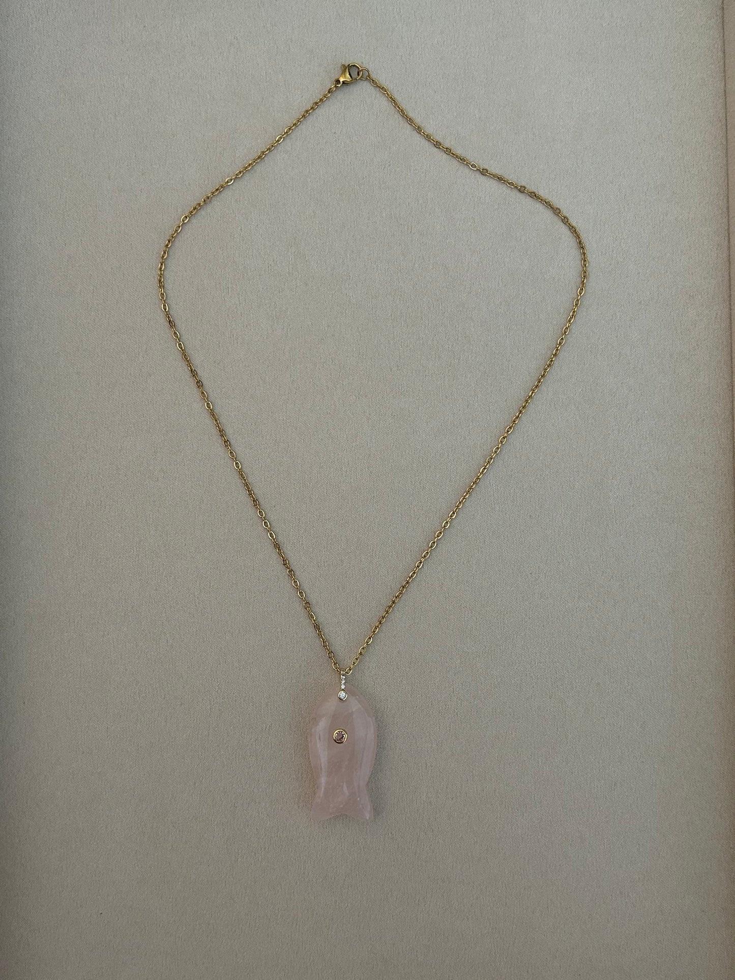 Matsya Rose Quartz Gemstone Necklace