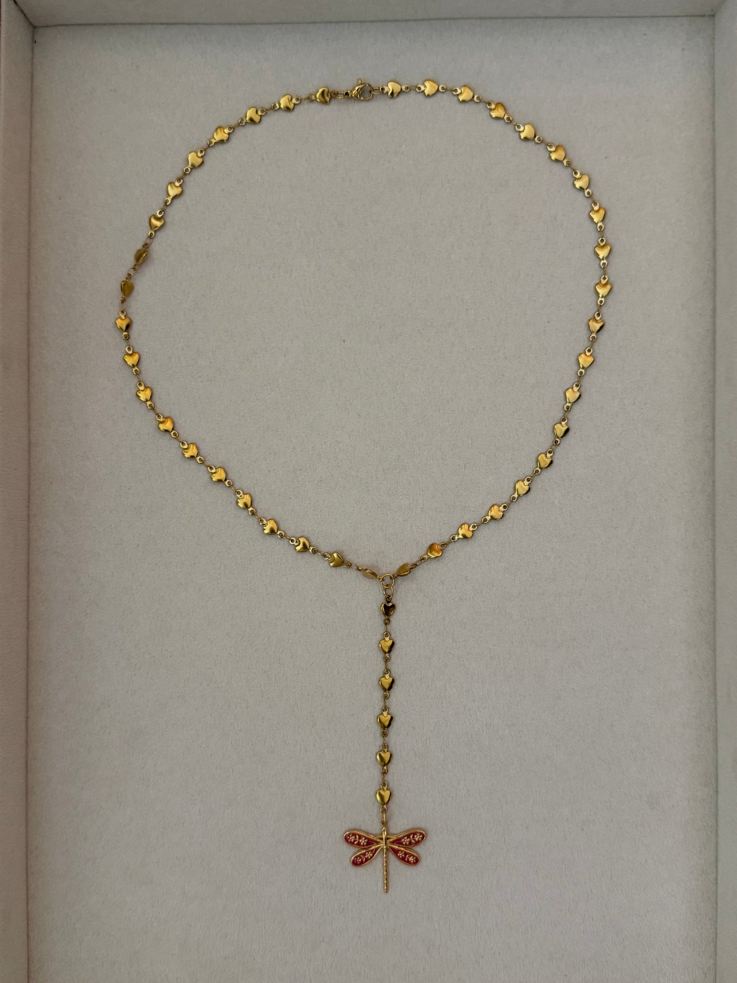 Dragonfly Lariat Style Necklace