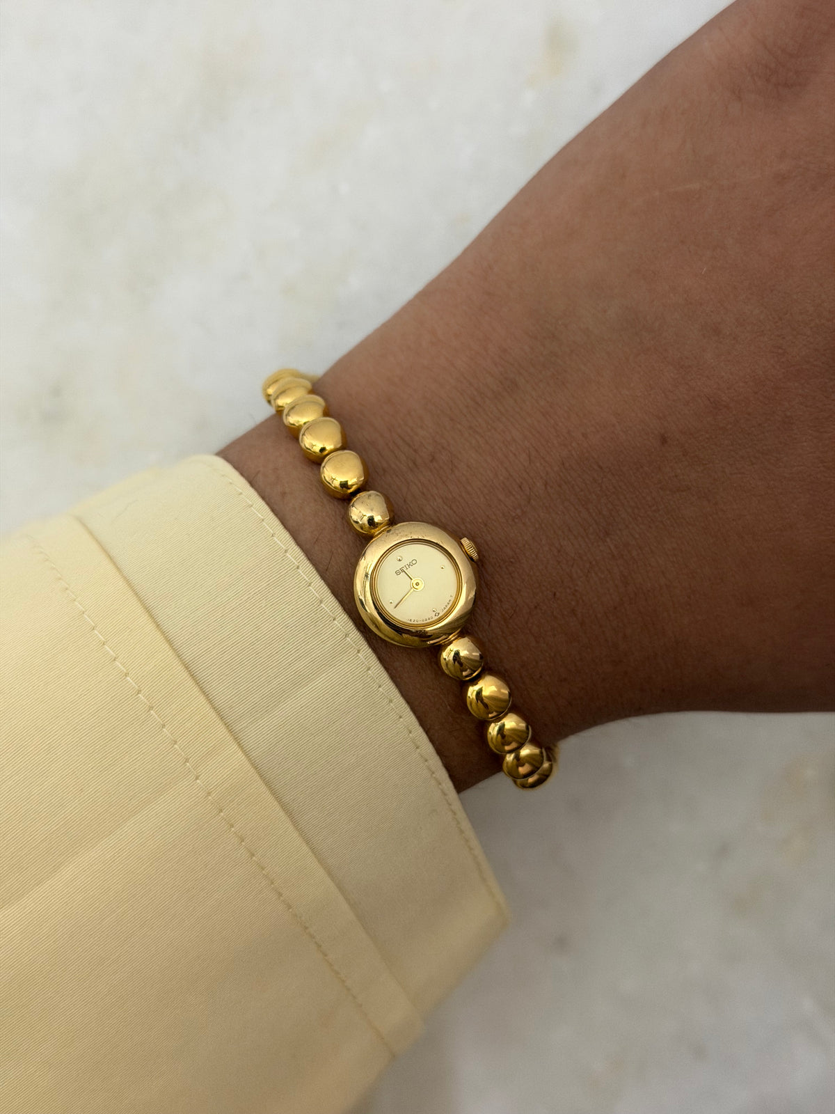Vintage Seiko Bubble Bracelet Quartz Watch - Gold