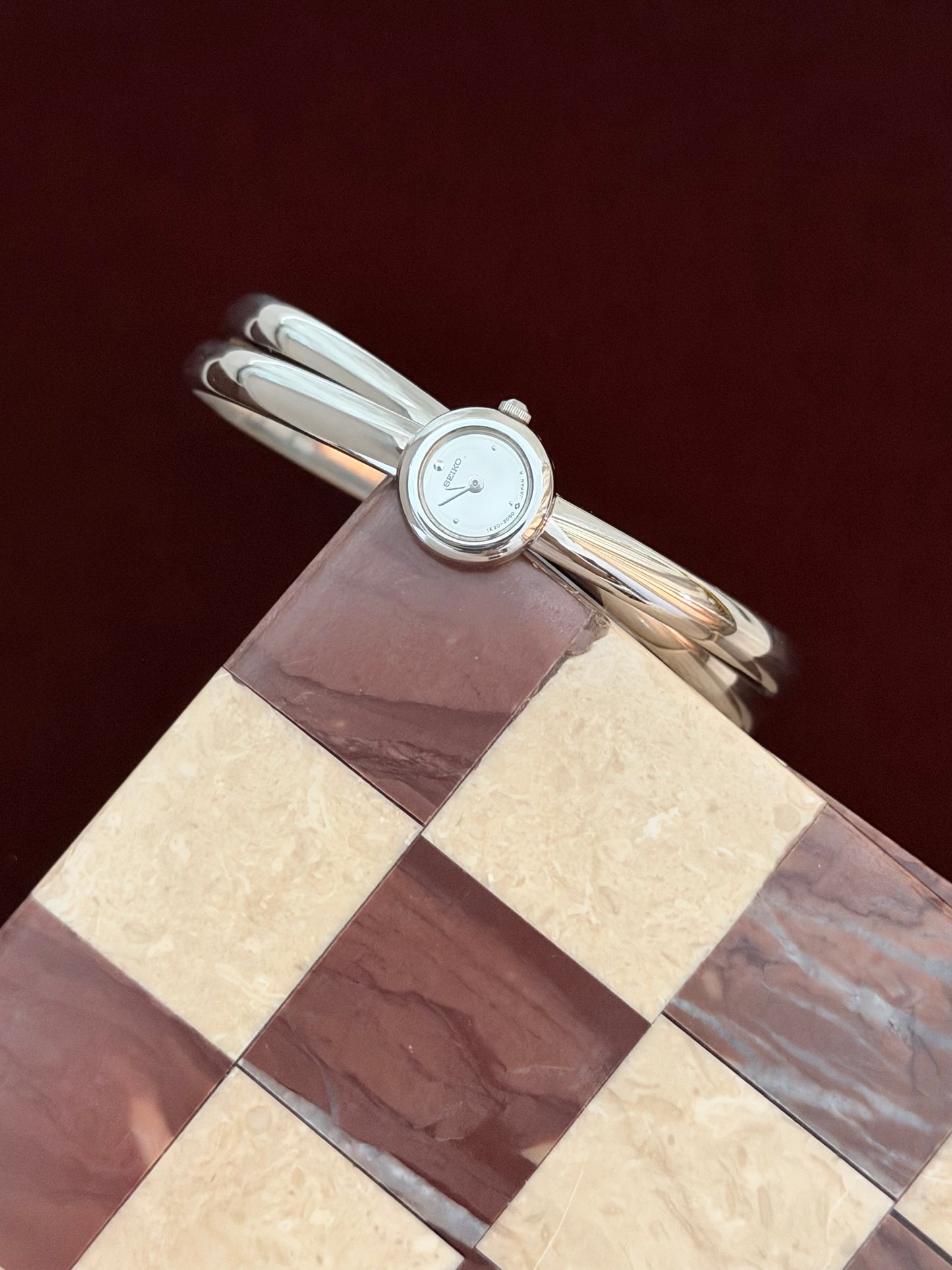 Vintage Seiko Double Bangle Silver Watch