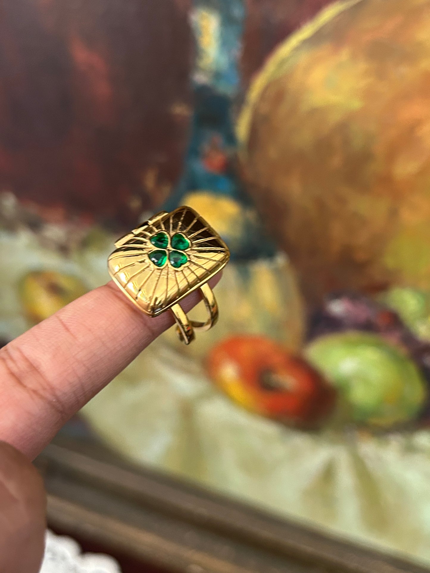 The Lucky Clover Locket Ring