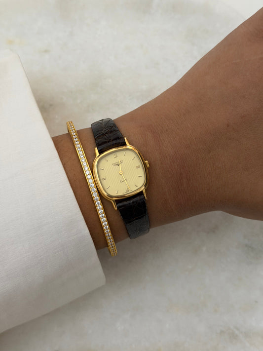 Vintage Longines Cushion Shaped Gold Plated Quartz Watch- L153.4 / ETA 976.001, with 6 jewels