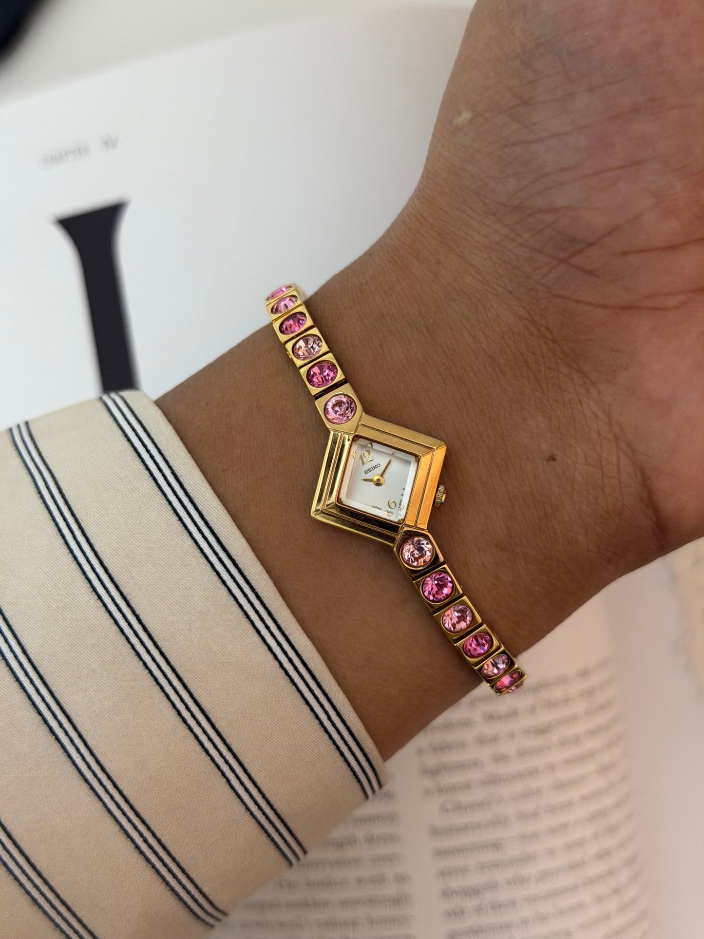 Super Rare Vintage Seiko Karat Swarovski Crystal Watch
