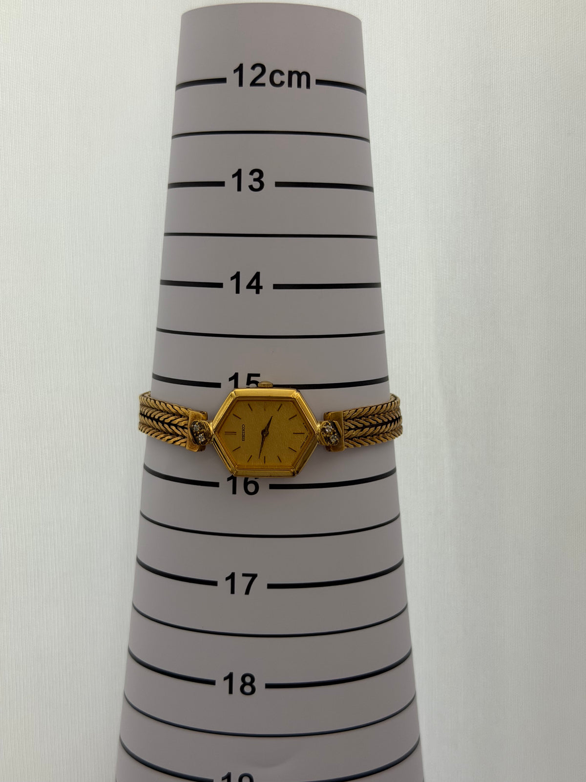 Rare Seiko Diamond Jewellery Quartz Watch with Hexagon Dial