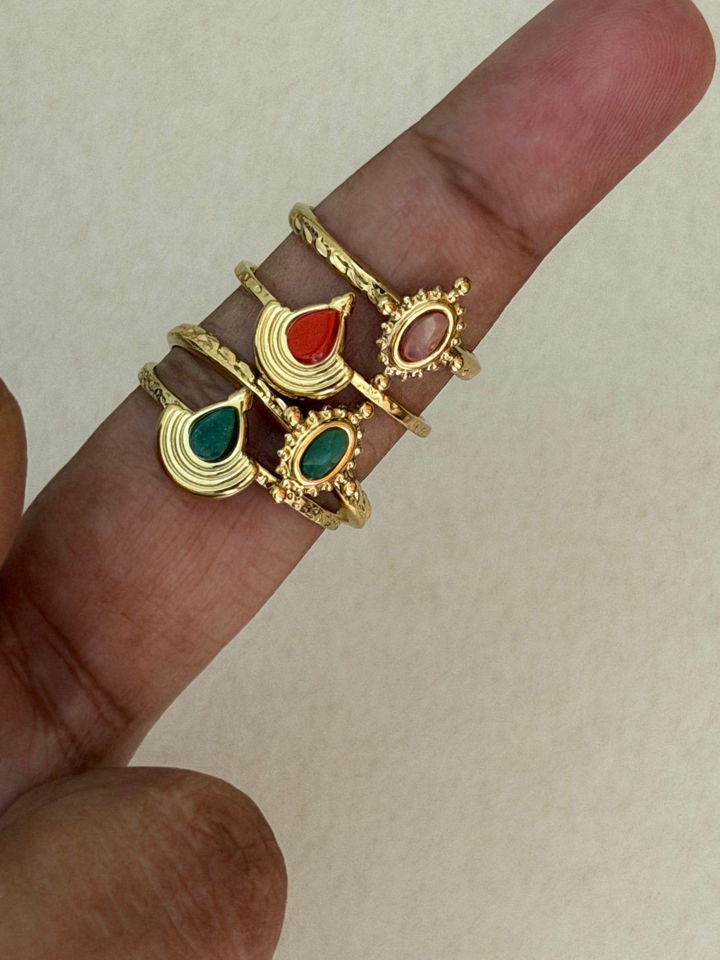 Four Jewels Ring Set
