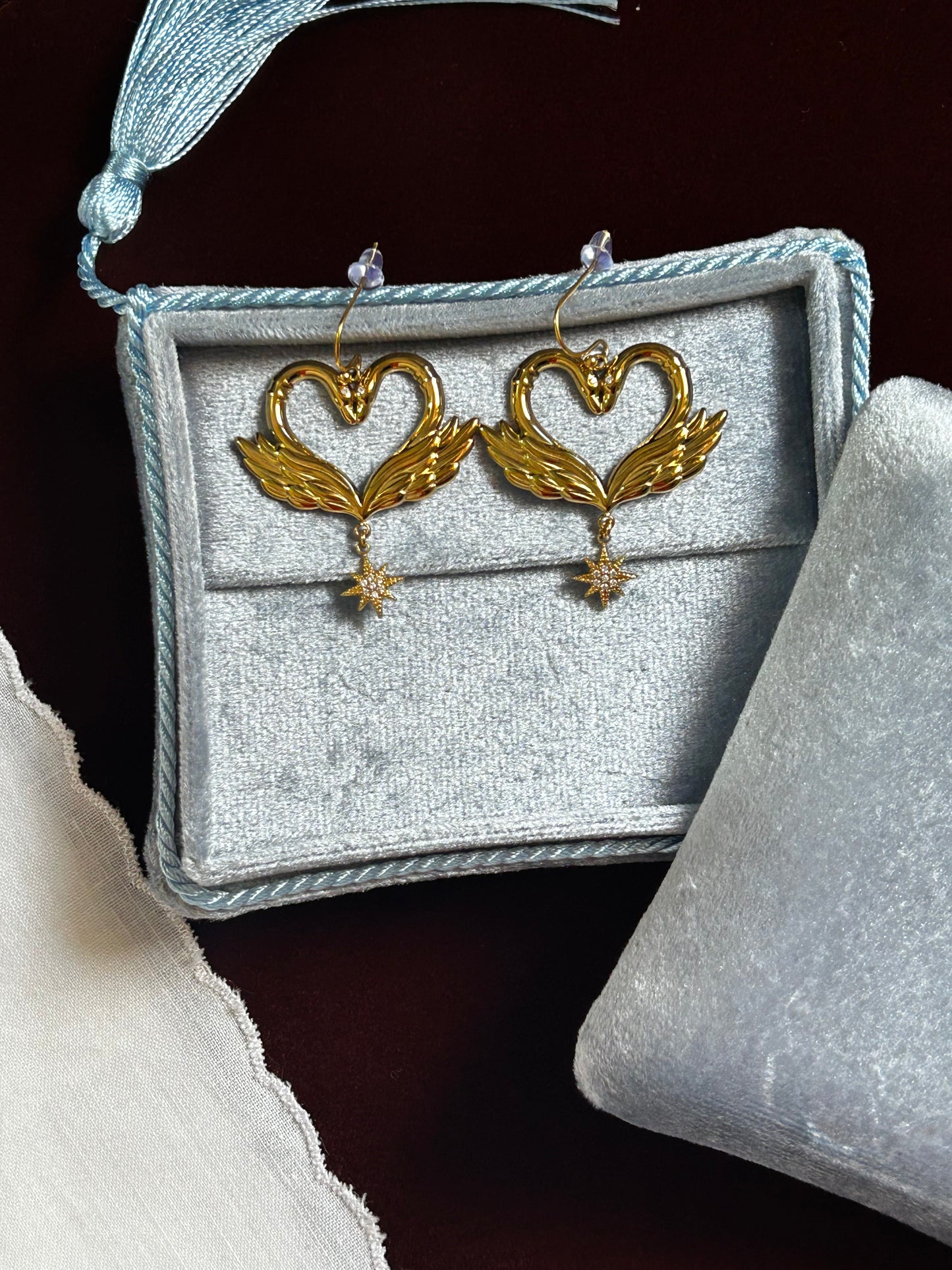 Twin Swan Earrings