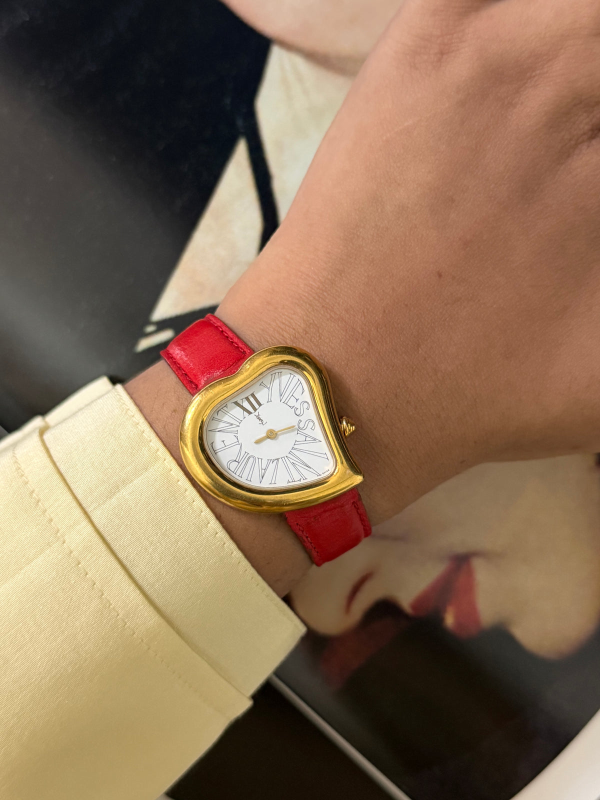 Rare Vintage Yves Saint Laurent Coeur Crash Heart-Shaped QuartzWatch