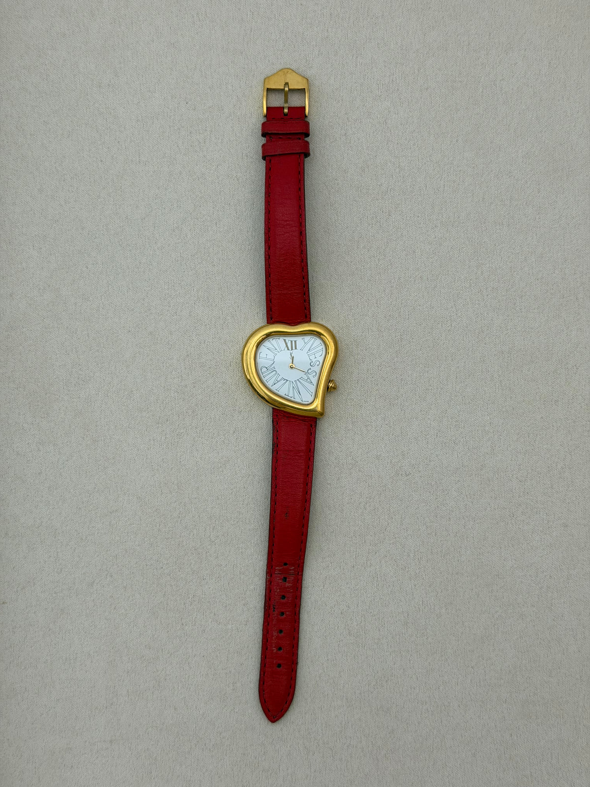 Rare Vintage Yves Saint Laurent Coeur Crash Heart-Shaped QuartzWatch