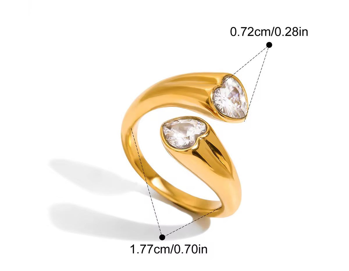 Amour Stainless Steel Zircon Ring