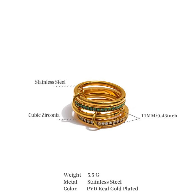 Multi Layer Stack Ring US Size 6