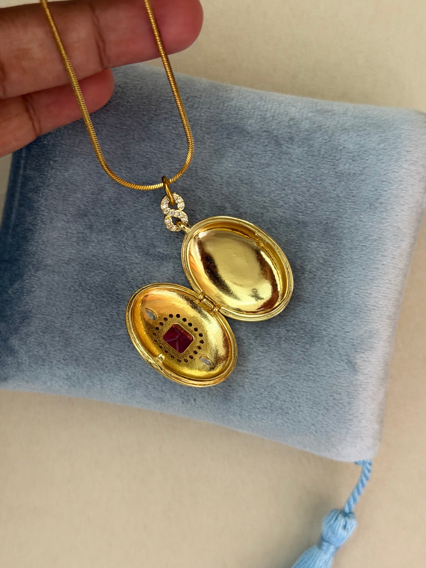 Ruby Locket Necklace