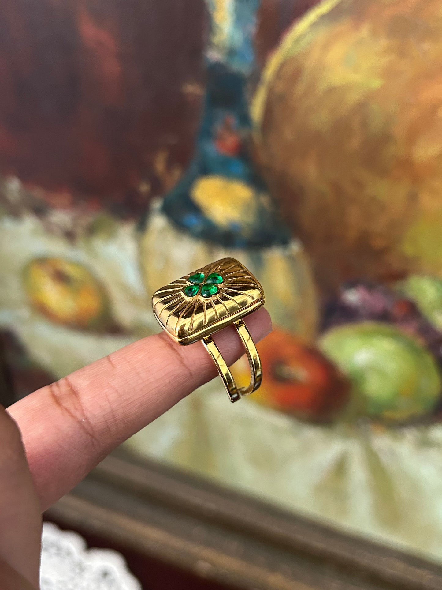 The Lucky Clover Locket Ring