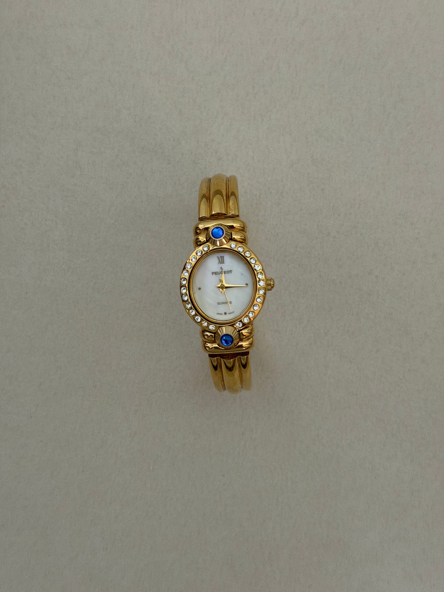 Rare Vintage Peugeot Interchangeable Bezels & Crystal Accents Watch With Box