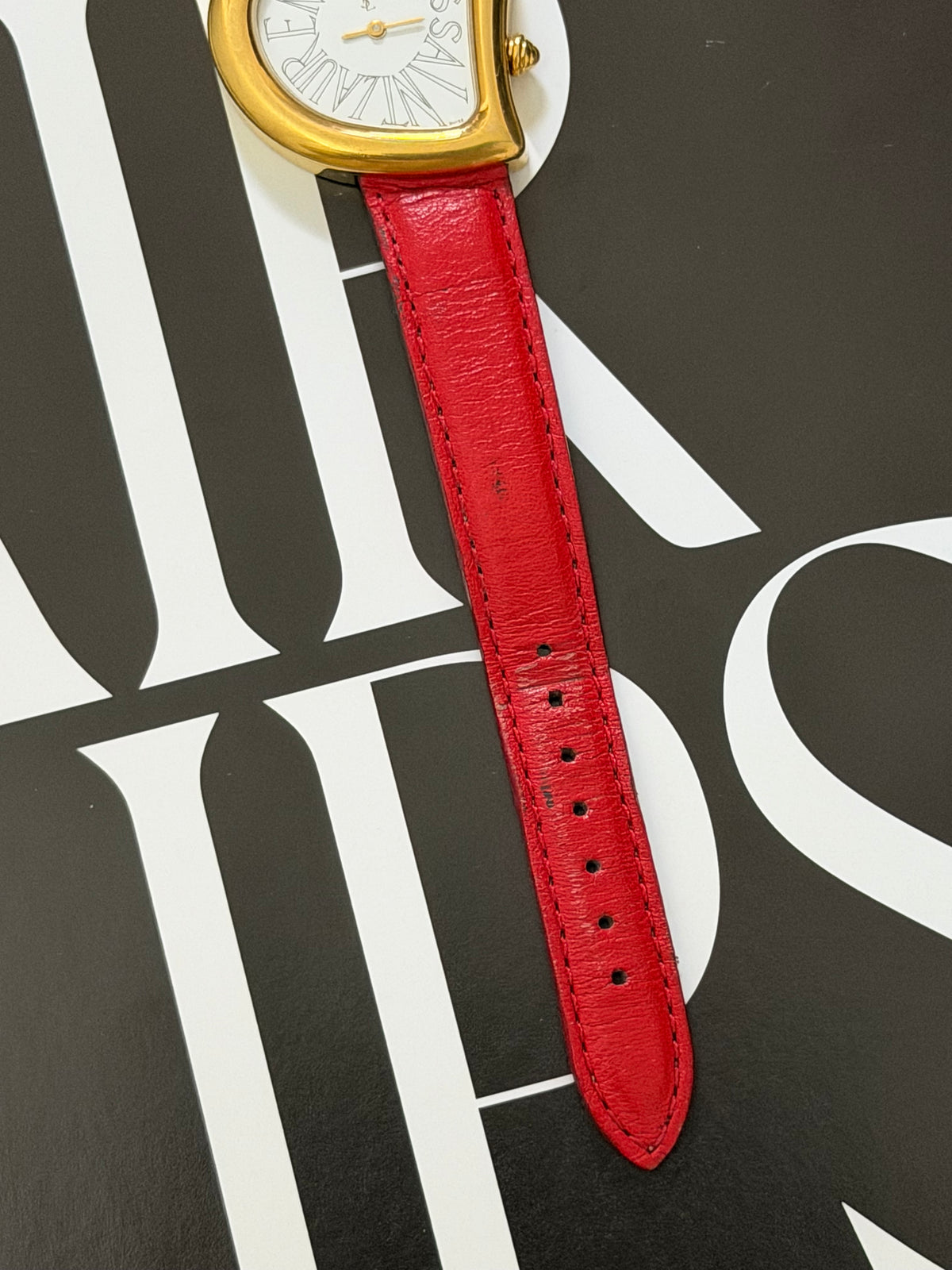 Rare Vintage Yves Saint Laurent Coeur Crash Heart-Shaped QuartzWatch