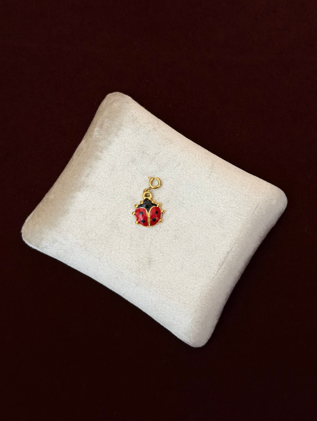 Ladybug Charm With Spring Ring - Mini
