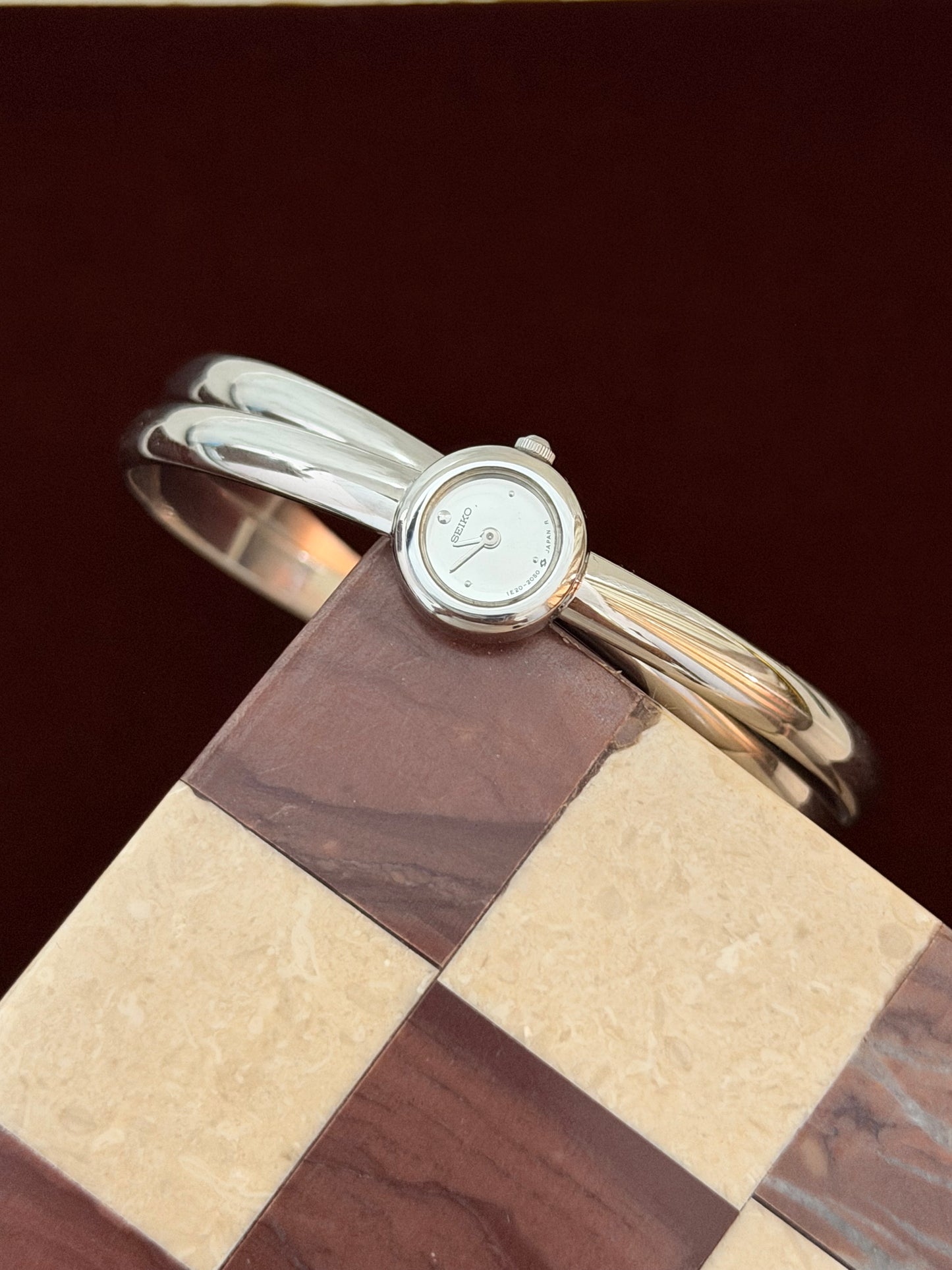 Vintage Seiko Double Bangle Silver Watch