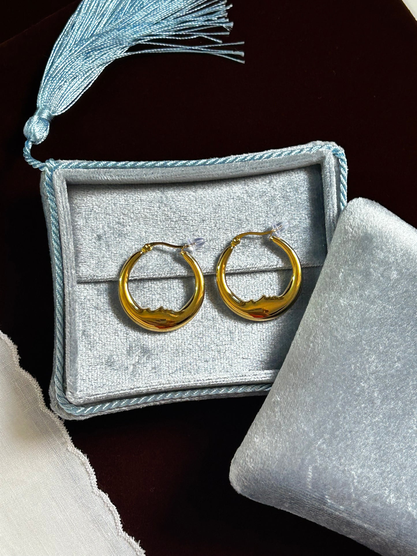 Crescent Moon Hoop Earrings