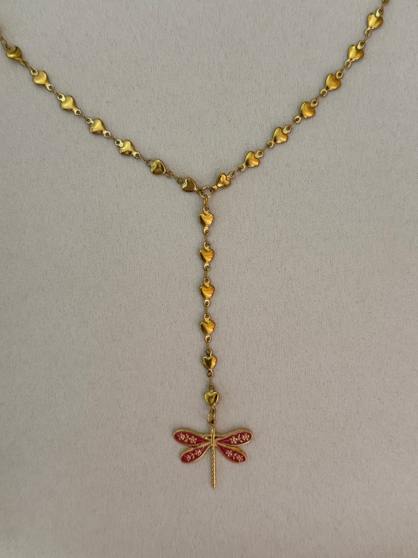 Dragonfly Lariat Style Necklace